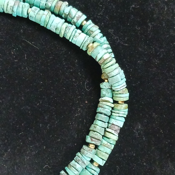 Zoe B 14kt Gold Turquoise Beaded Toggle Necklace 17-18" - Picture 8 of 11